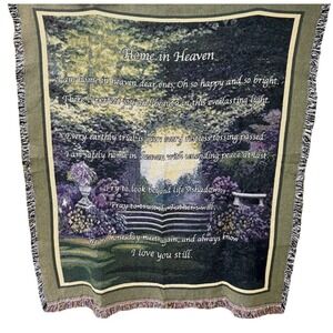Simply Home 2002 Home In Heaven 53x59" Tapestry Throw 100% Cotton Brand New